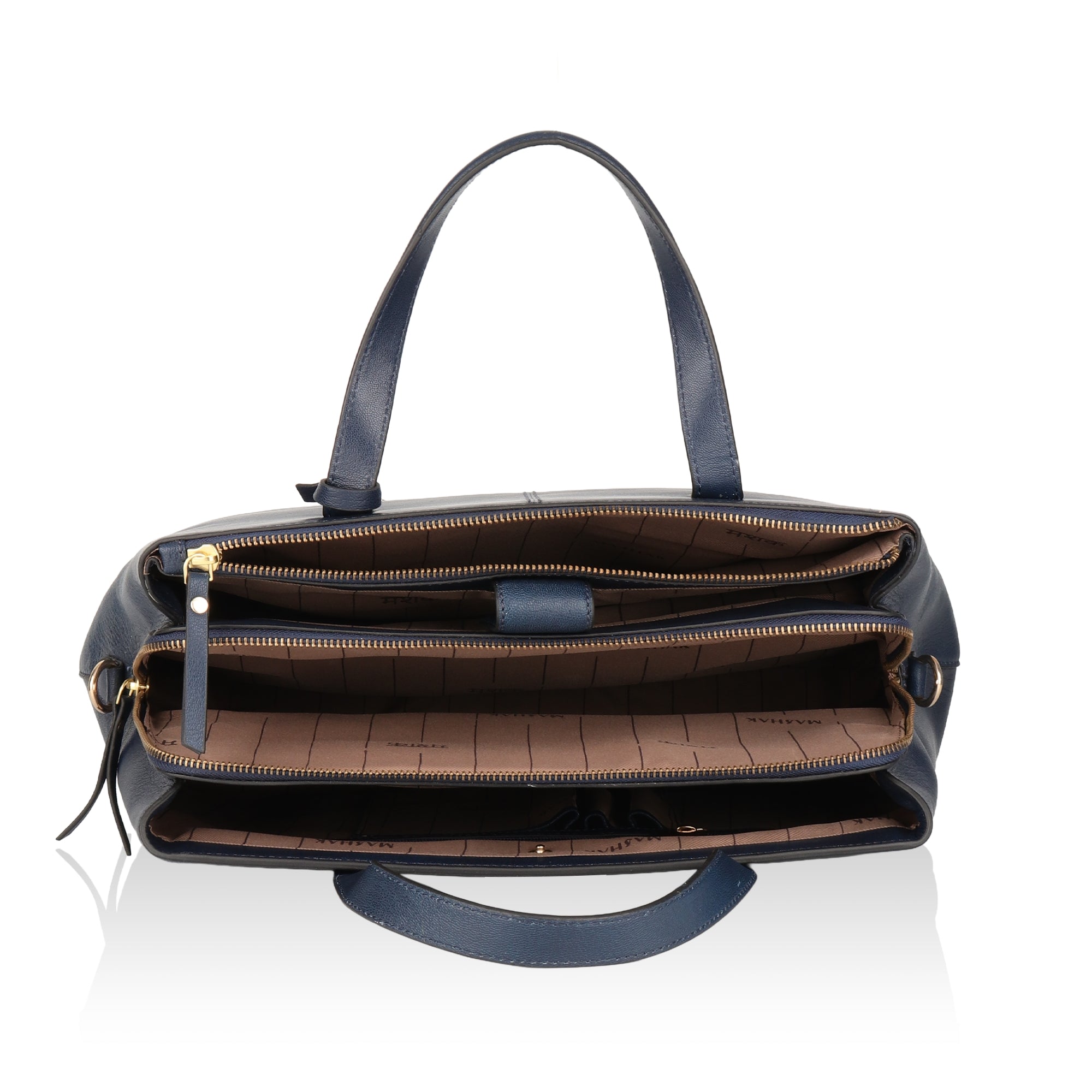 Divino: Napa Leather Laptop Handbag (Navy Blue)