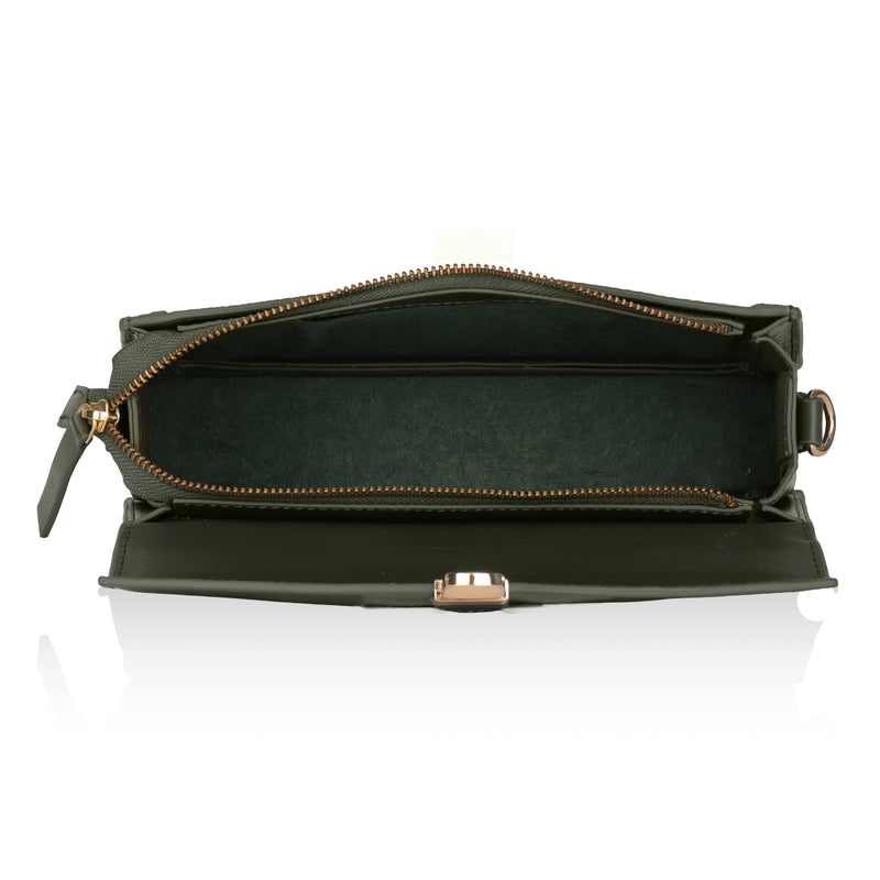 Vogue: Embossed Leather Shoulder Bag (Olive)