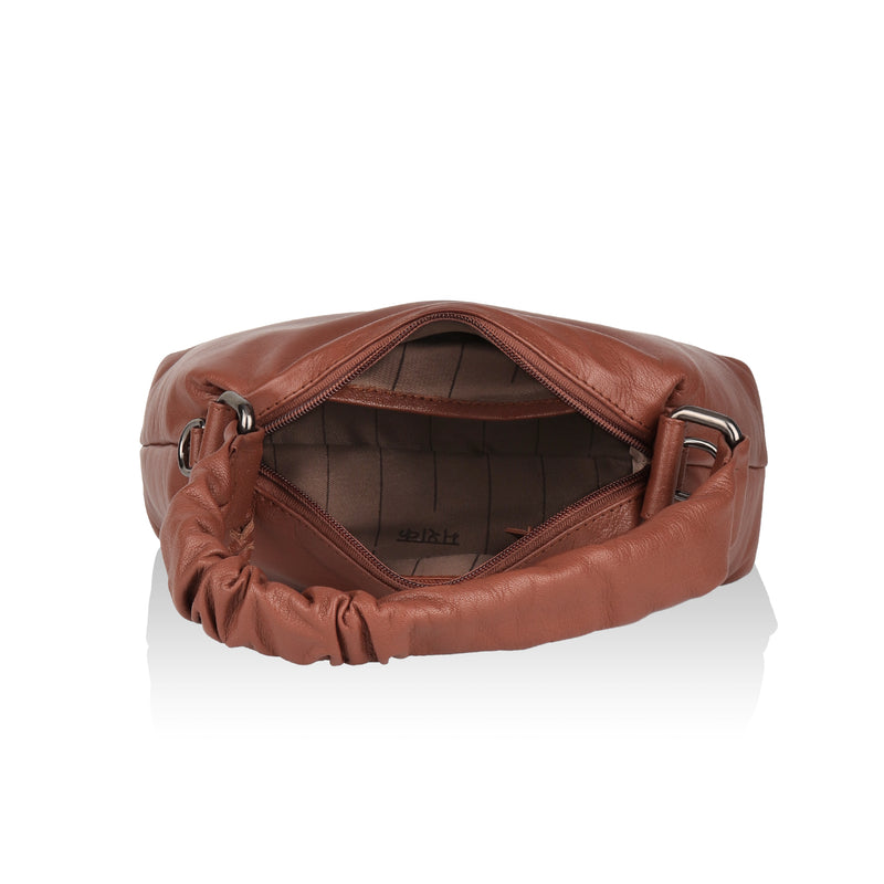 Verve: Napa Leather Crossbody Bag (Tan)