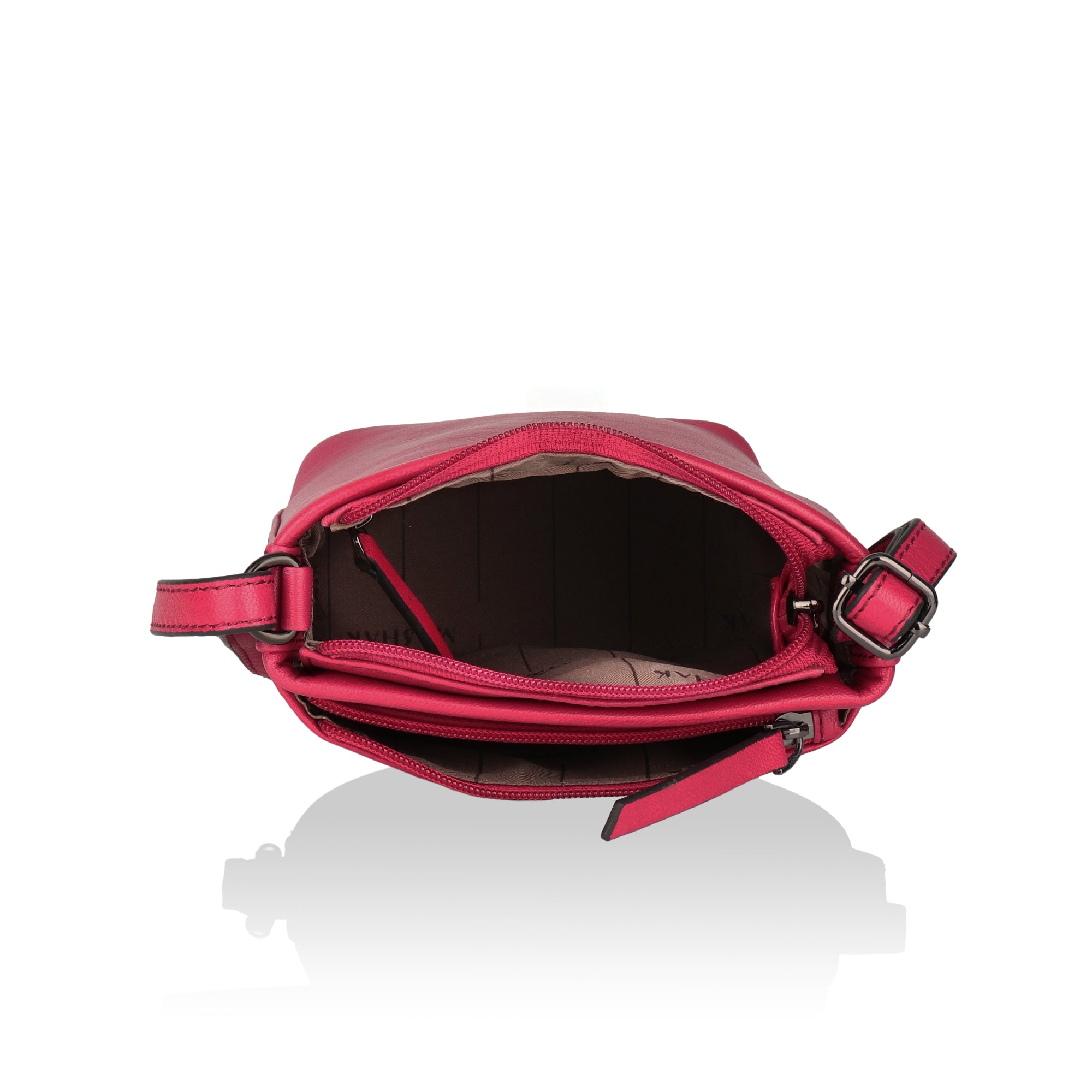 Sienna: Napa Leather Crossbody Bag (Hot Pink)