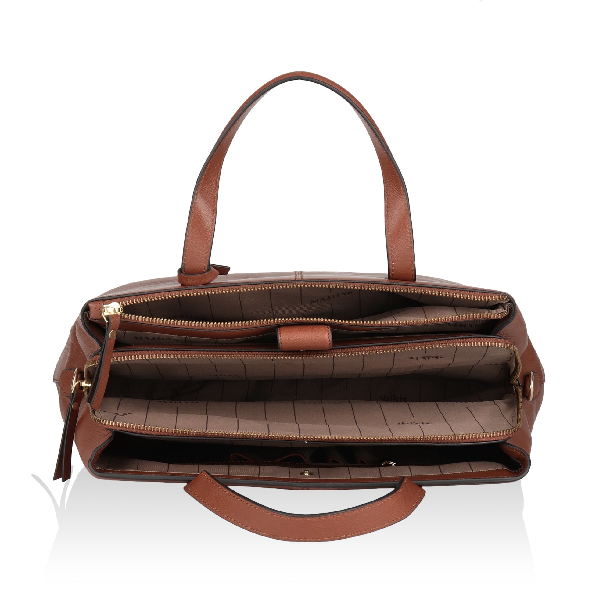 Divino: Napa Leather Laptop Handbag (Tan)