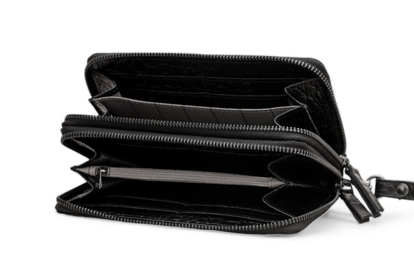 Panache: Double Zip Womens’ Wallets (Black)