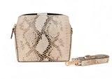 Savannah: Italian Leather Crossbody Bag (Beige)