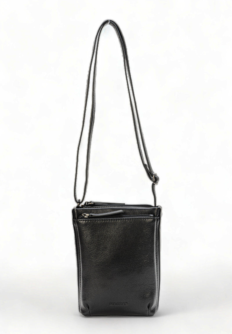 Sienna: Napa Leather Crossbody Bag (Black)