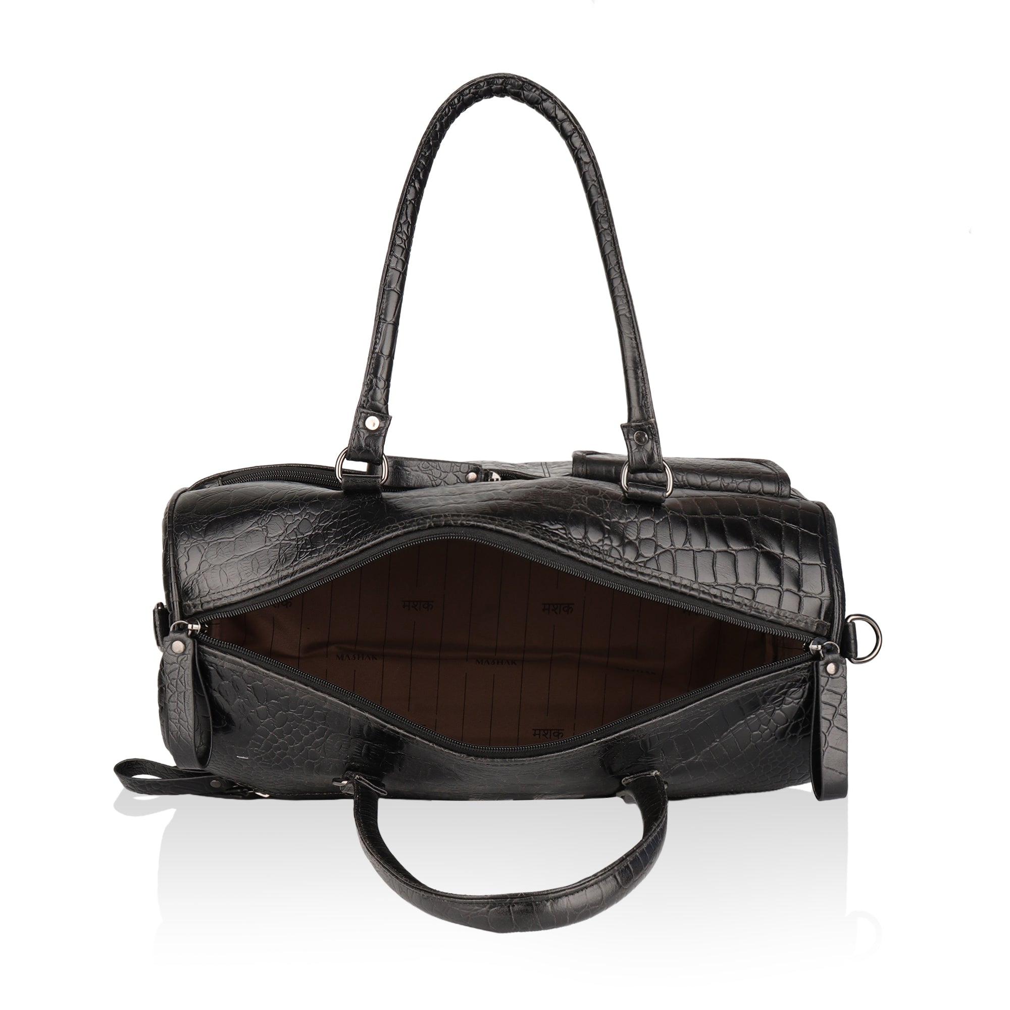 Elité: Luxury Leather Travel Duffel Bag (Black)