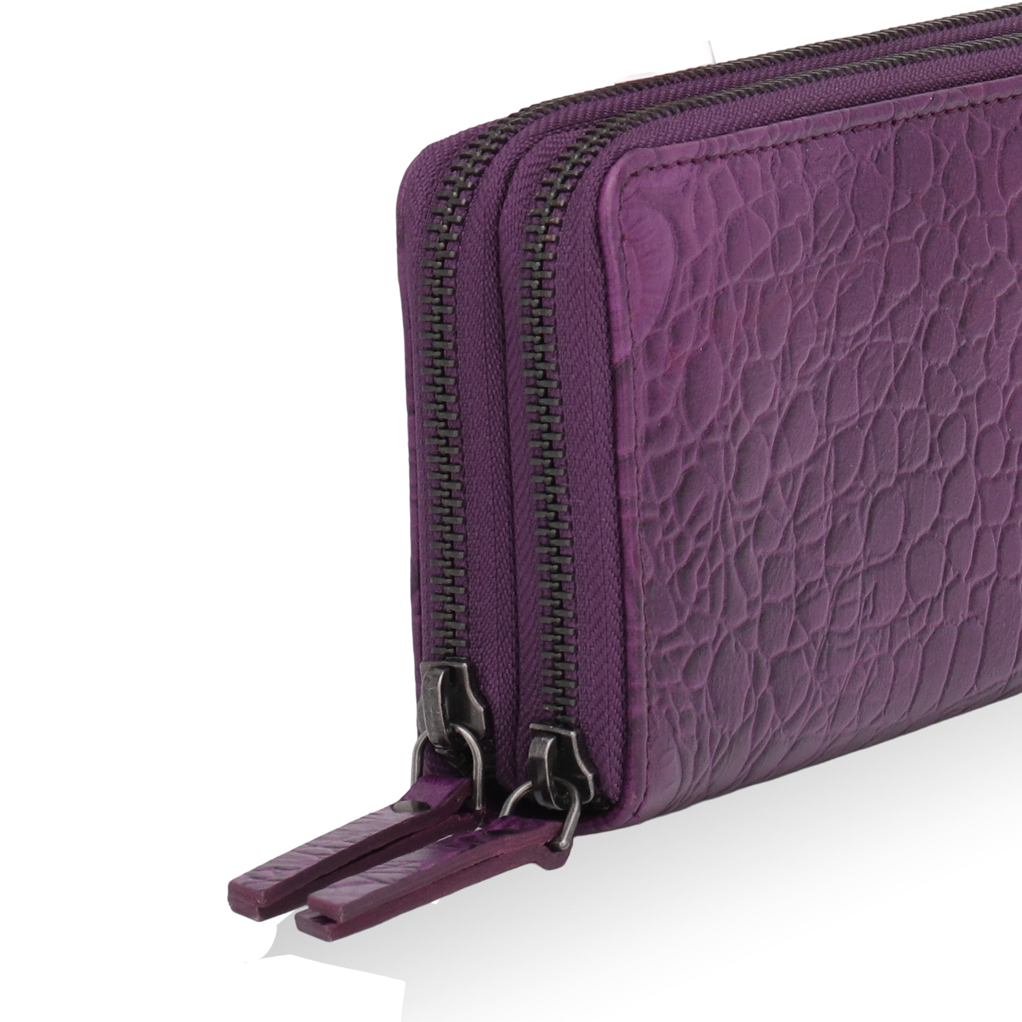 Panache: Double Zip Womens’ Wallets (Purple)