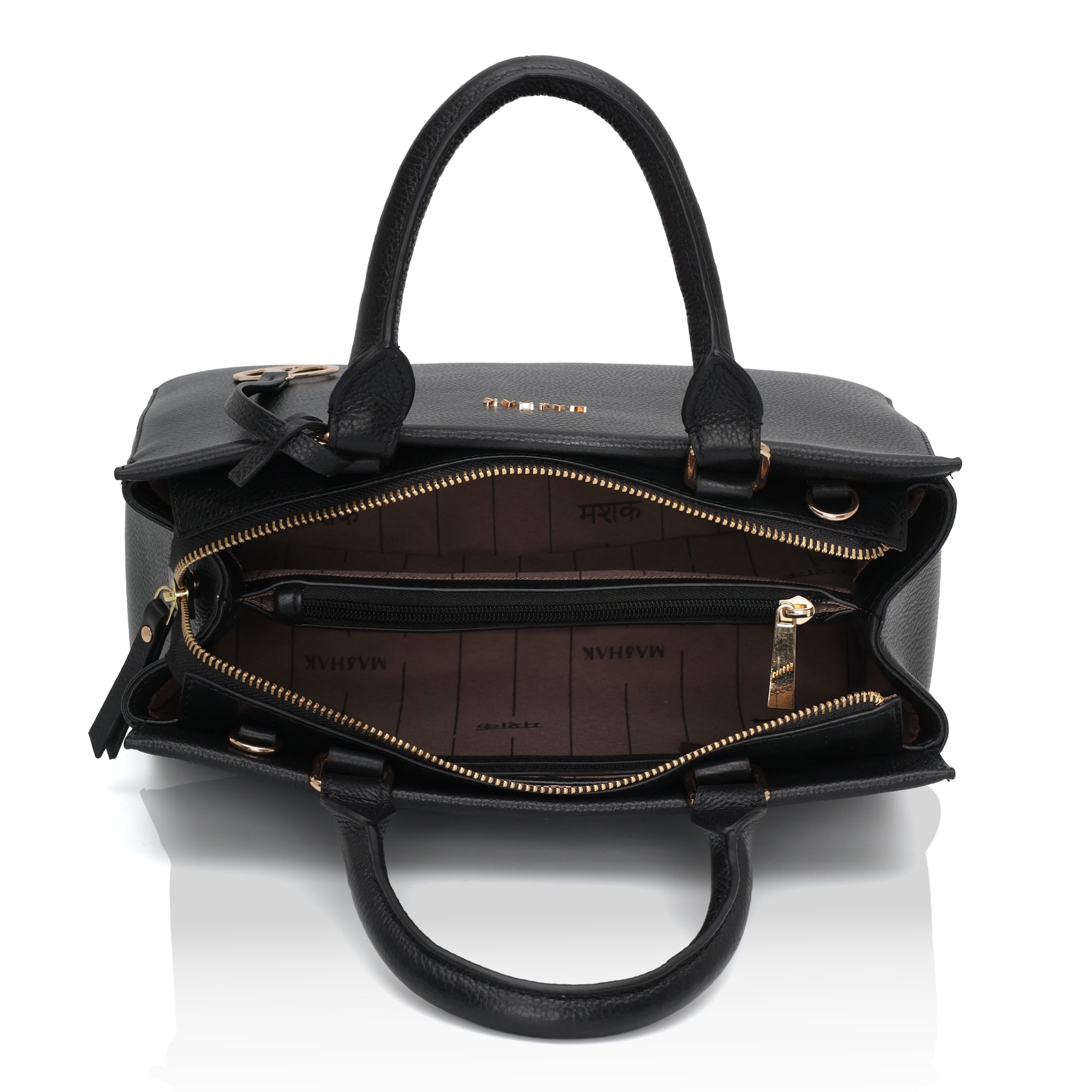 Imperio: Full Grain Pebbled Leather Handbag (Black)