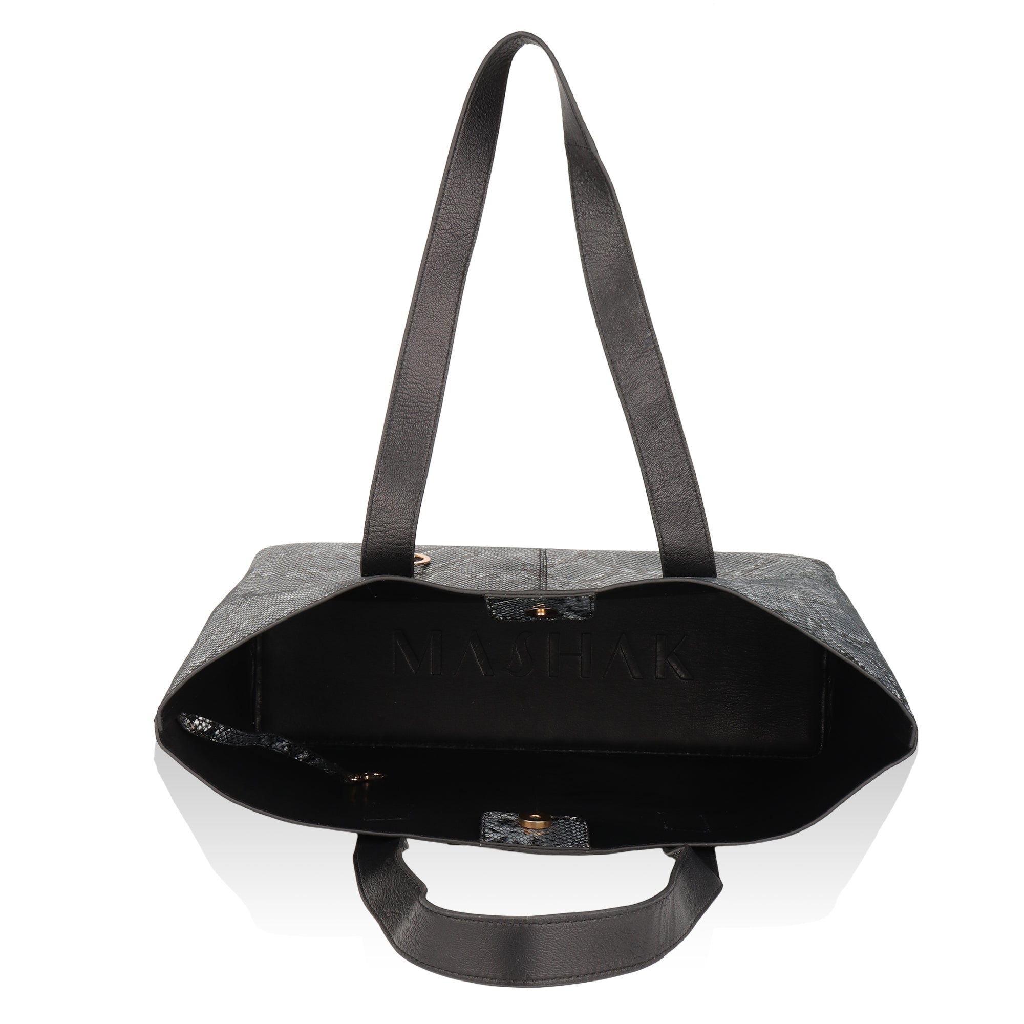 Wild Allure: Italian Leather Tote Bag (Black)