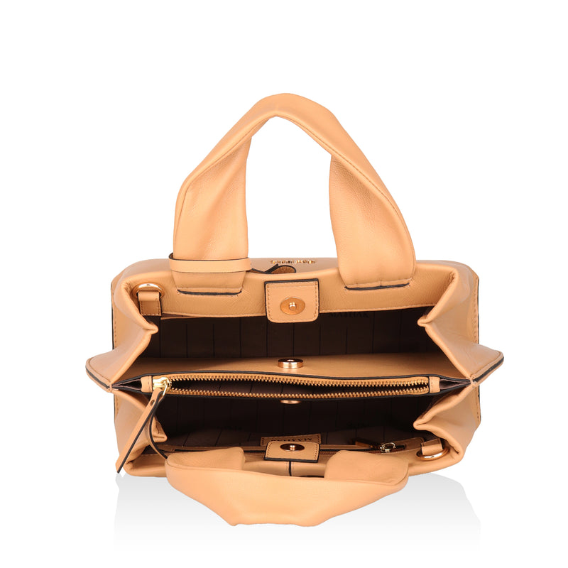 Mia : Napa Leather Handbag (Camel)