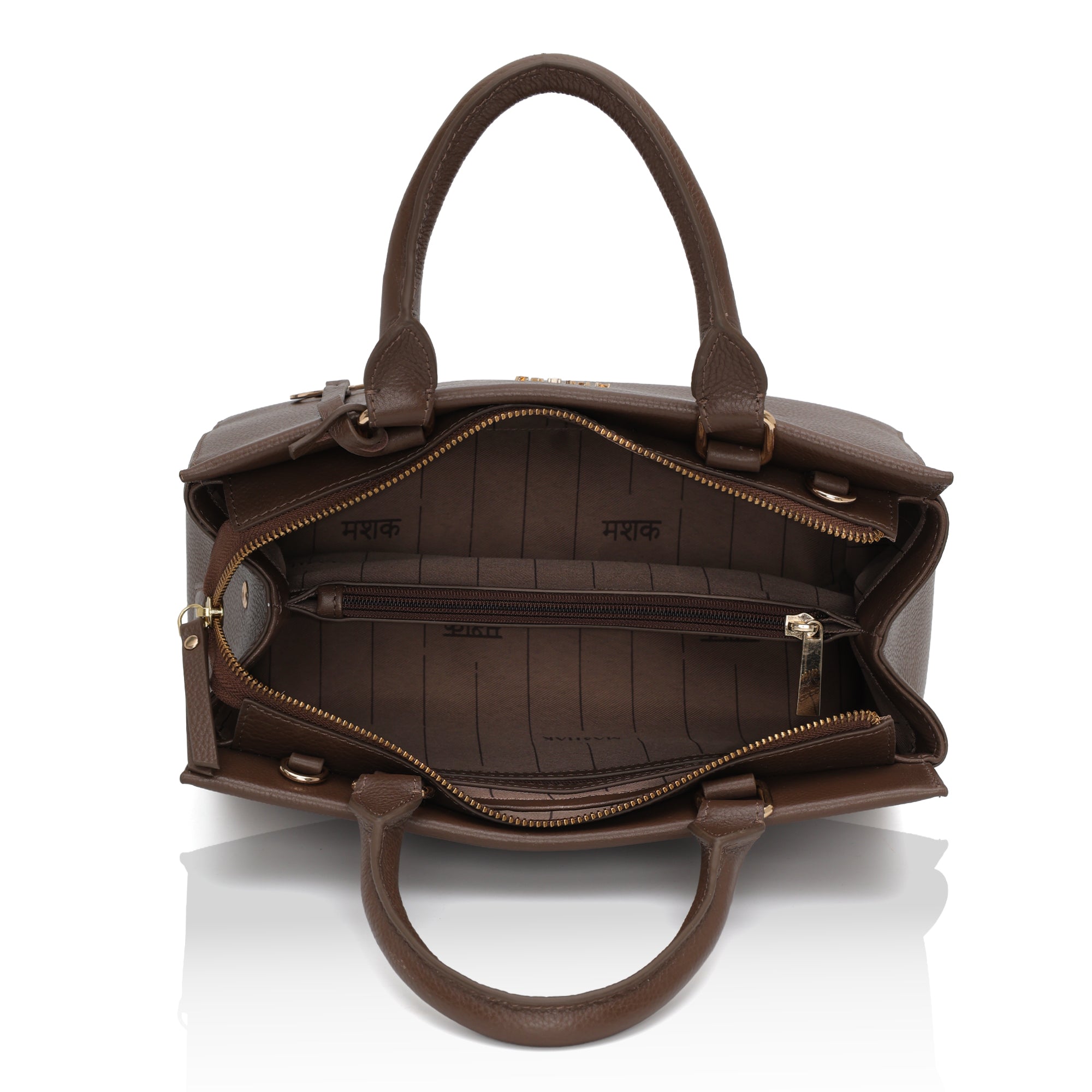 Imperio: Full Grain Pebbled Leather Handbag (Brown)