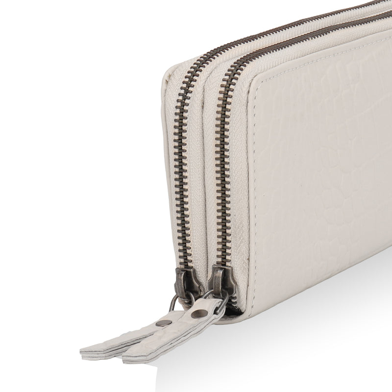 Panache: Double Zip Womens’ Wallets (Cream)