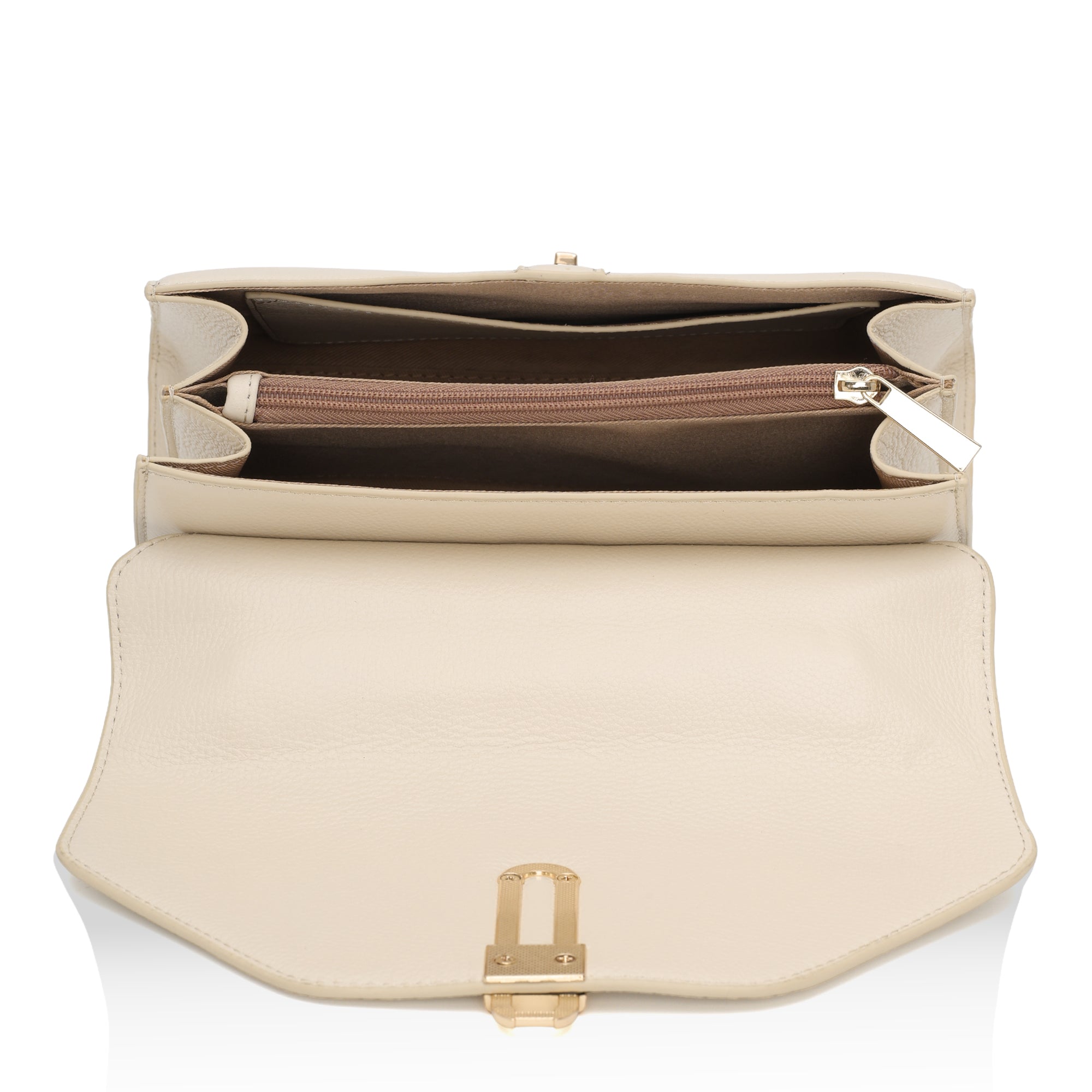 Solis: Full Grain Leather Handbag (Cream)