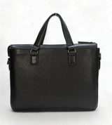 Nexa: Pebbled Leather Laptop Bag (Black)