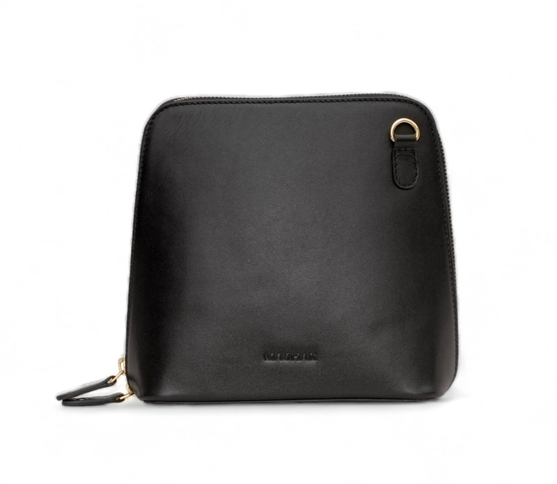 Luxeblend: Full Grain Leather Crossbody Bag (Black)