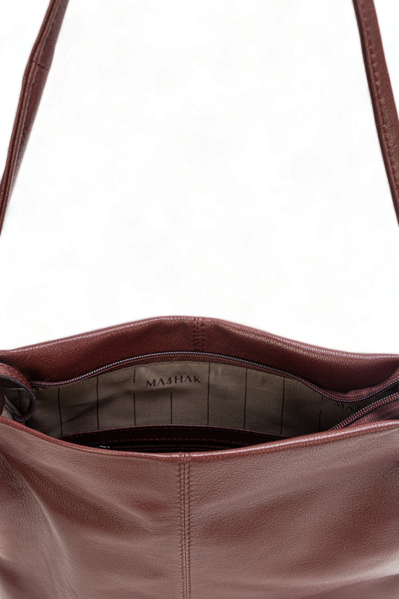 Boho: Soft Napa Leather Tote Bag (Wine)