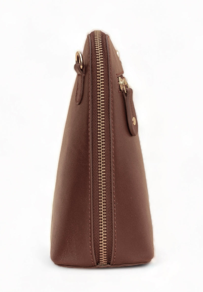 Luxeblend: Full Grain Leather Crossbody Bag (Tan)