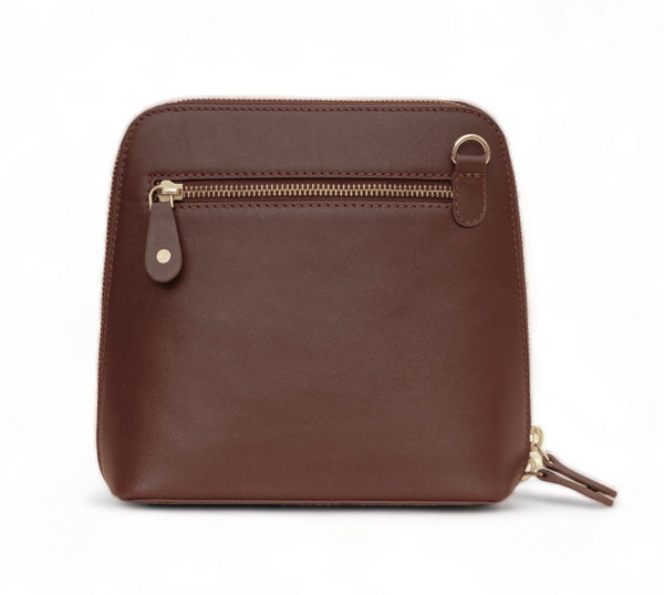 Luxeblend: Full Grain Leather Crossbody Bag (Tan)