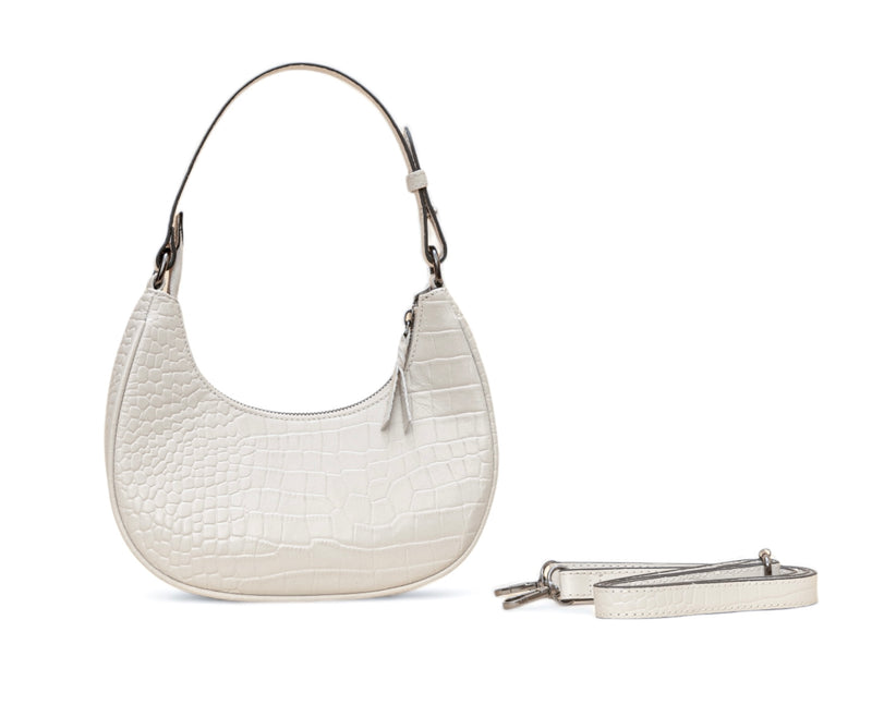 Dazzlo: Luxury Leather Shoulder Bag (Cream)