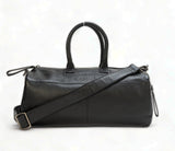 Zenith: Pebbled Leather Gym Duffel Bag (Black)