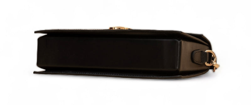 Vogue: Embossed Leather Shoulder Bag (Black)