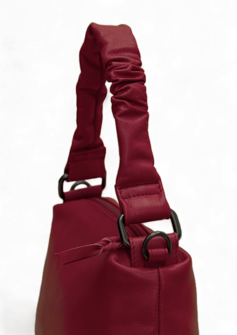 Verve: Napa Leather Crossbody Bag (Hot Pink)