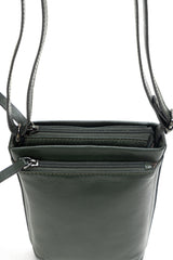 Sienna: Napa Leather Crossbody Bag (Dark Green)