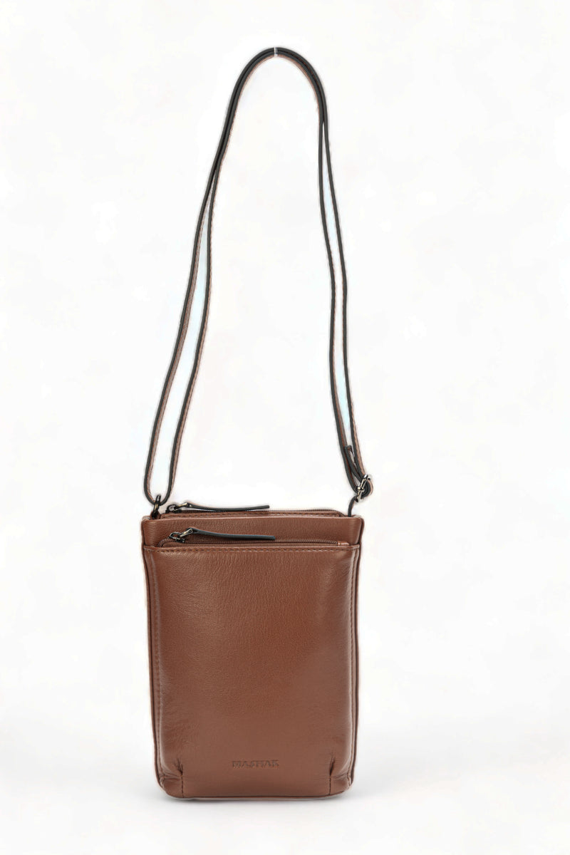 Sienna: Napa Leather Crossbody Bag (Tan)