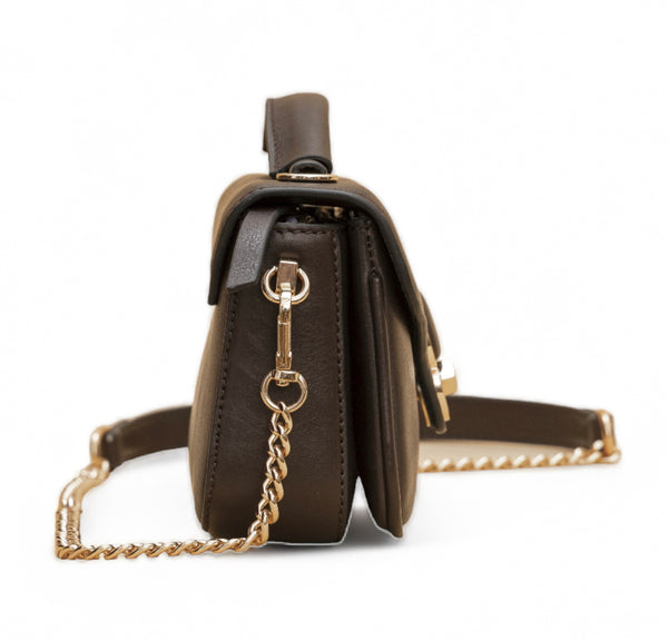 Terra: Pebbled Leather Cross Body Bag (Brown)