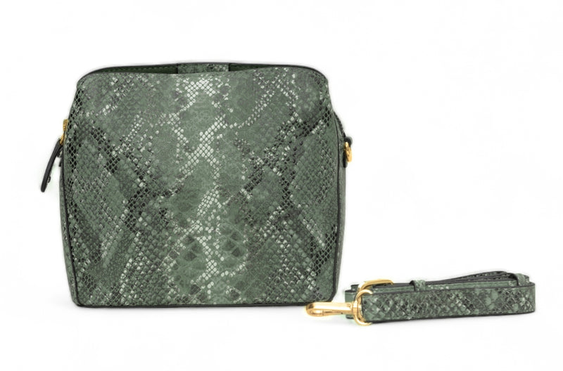 Savannah: Italian Leather Crossbody Bag (Green)