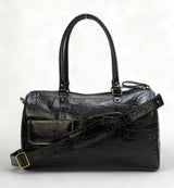 Elité: Luxury Leather Travel Duffel Bag (Black)