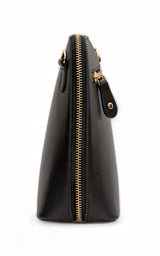 Luxeblend: Full Grain Leather Crossbody Bag (Black)