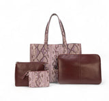 Wild Allure: Italian Leather Tote Bag (Pink)