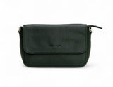 Eva : Pebbled Leather Crossbody Bag (Forest Green)