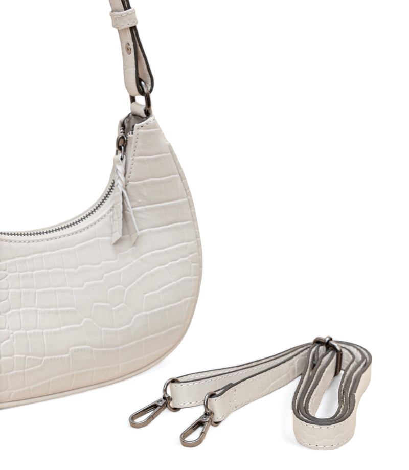 Dazzlo: Luxury Leather Shoulder Bag (Cream)