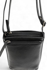 Sienna: Napa Leather Crossbody Bag (Black)