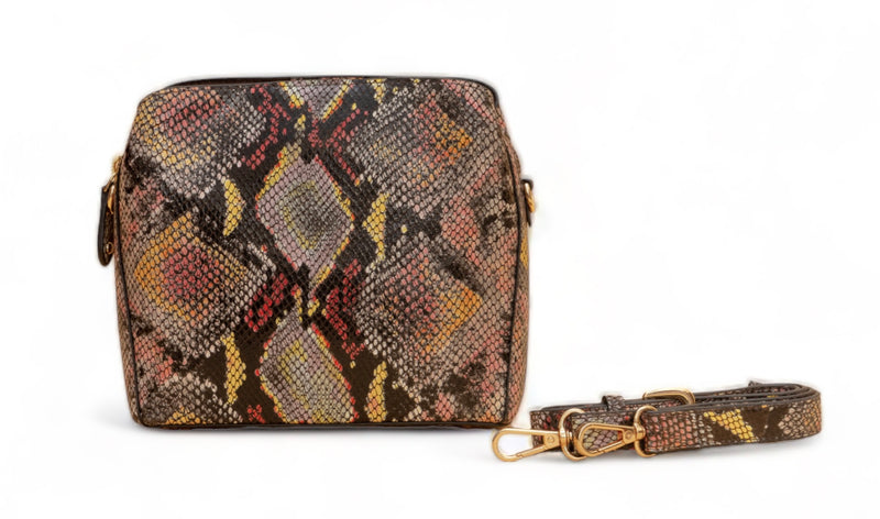 Savannah: Italian Leather Crossbody Bag (Multicolour)