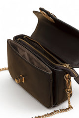 Terra: Pebbled Leather Cross Body Bag (Brown)