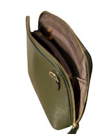 Luxeblend: Full Grain Leather Crossbody Bag (Olive)