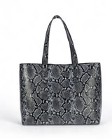 Wild Allure: Italian Leather Tote Bag (Black)