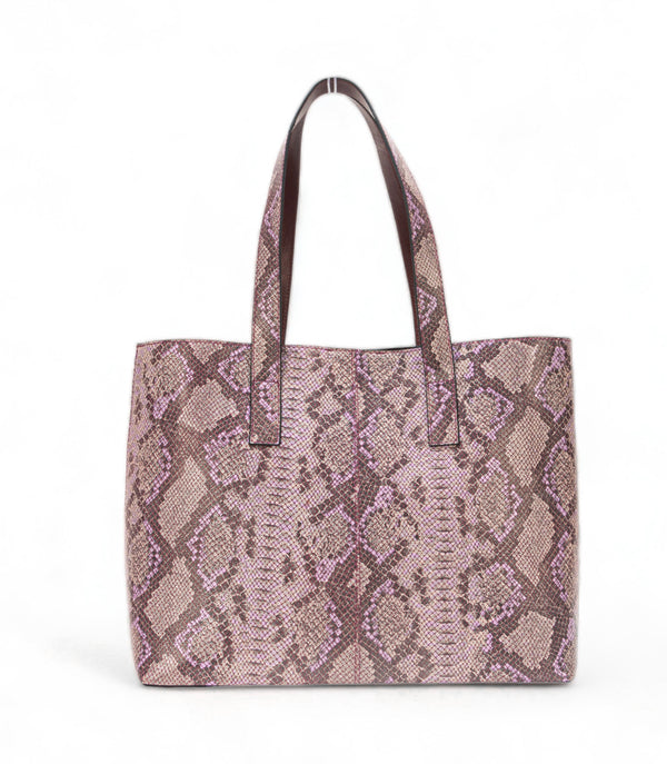 Wild Allure: Italian Leather Tote Bag (Pink)