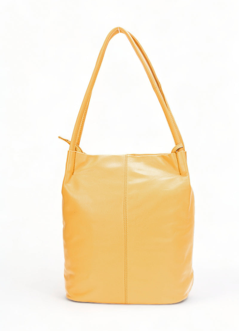 Boho: Soft Napa Leather Tote Bag (Mustard)