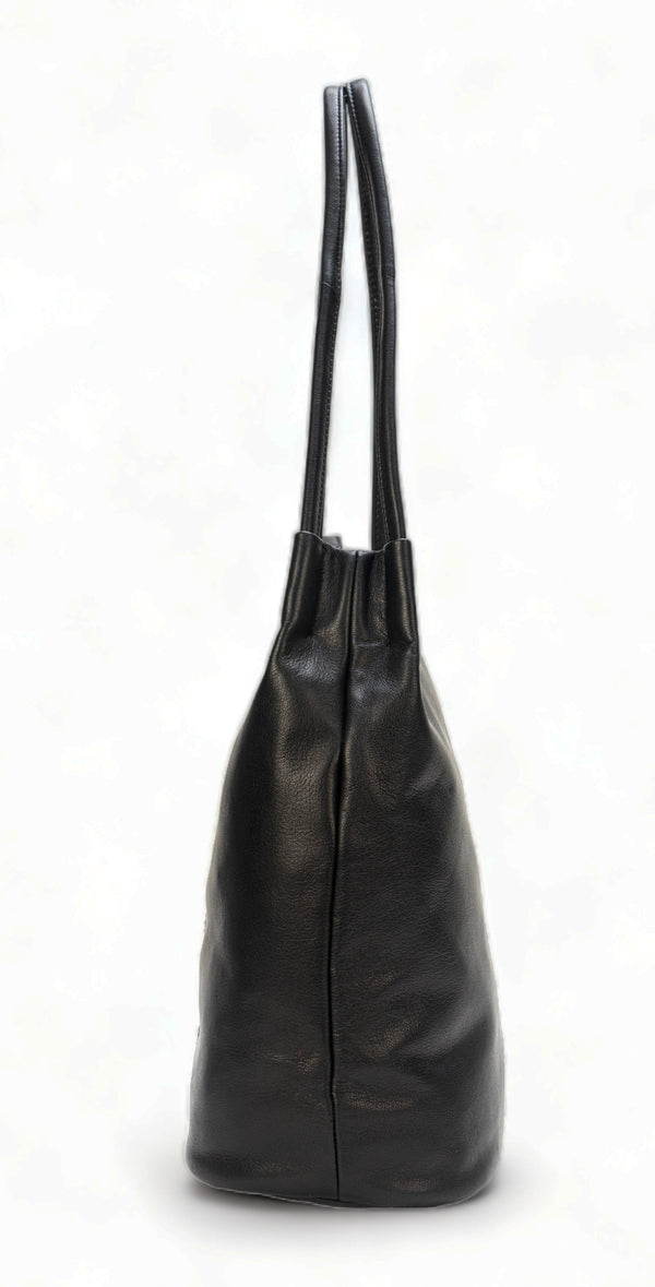 Boho: Soft Napa Leather Tote Bag (Black)