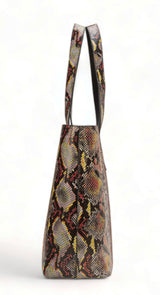 Wild Allure: Italian Leather Tote Bag (Multicolour)