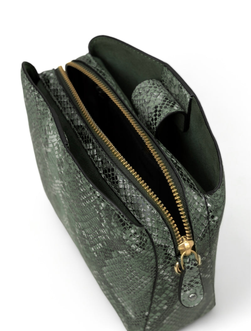 Savannah: Italian Leather Crossbody Bag (Green)