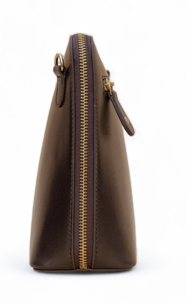 Luxeblend: Full Grain Leather Crossbody Bag (Brown)