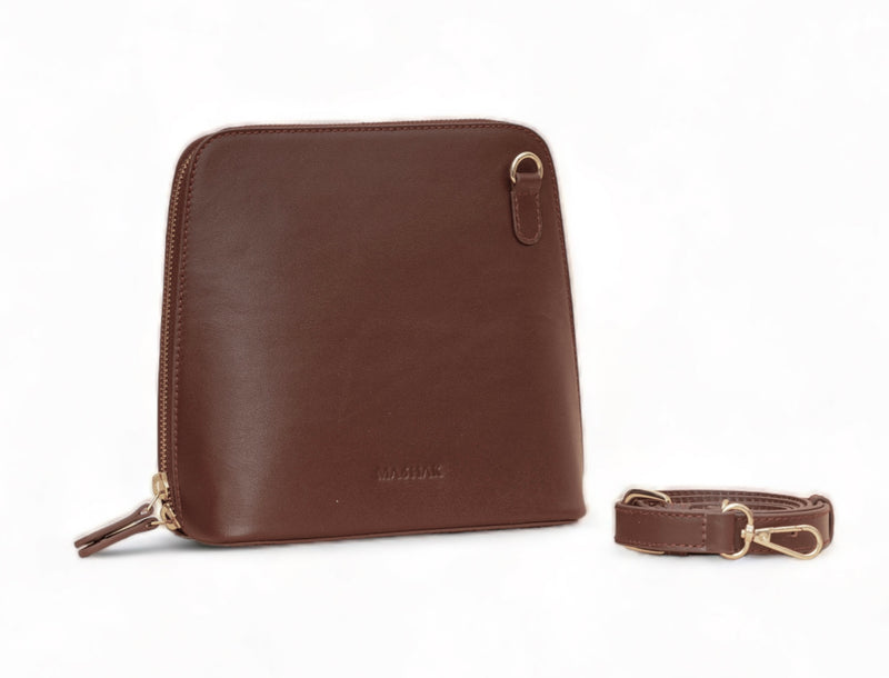 Luxeblend: Full Grain Leather Crossbody Bag (Tan)