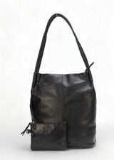 Boho: Soft Napa Leather Tote Bag (Black)