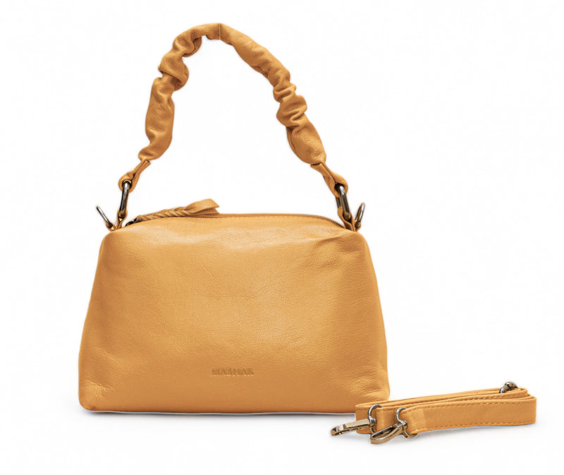 Verve: Napa Leather Crossbody Bag (Mustard)