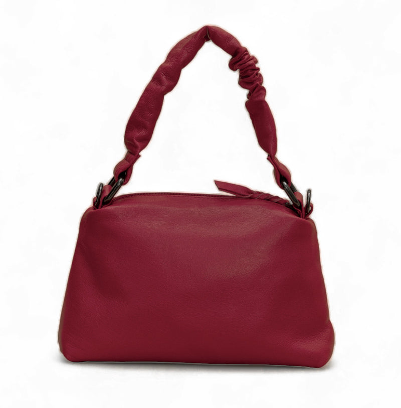 Verve: Napa Leather Crossbody Bag (Hot Pink)