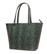 Pinnacle: Italian Leather Laptop Tote Bag (Green)